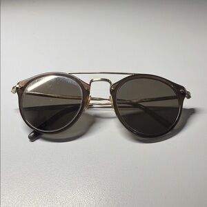 Oliver Peoples Remick Stylish Brown Sunglasses with Gold Accents